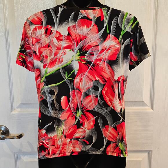 Peter Nygard Women's Dress Top Amaryllis Floral Lightweight Airy PM - Picture 2 of 7